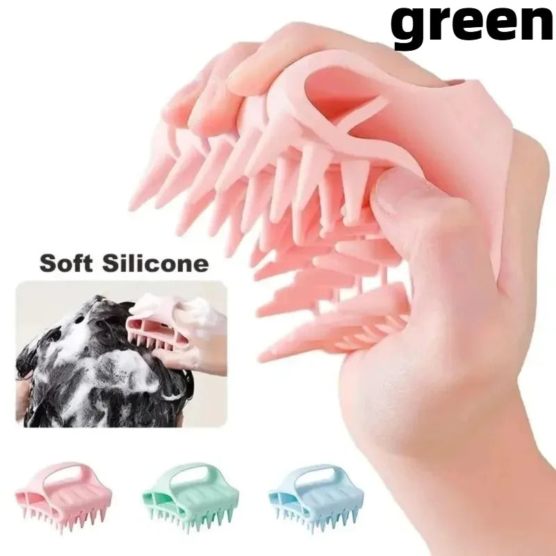 1pc Soft Silicone Wide Tooth Scalp Massage Comb Wet Dry Use Anti Dandruff Itch Relief Hair Washing Massager All Hair Types
