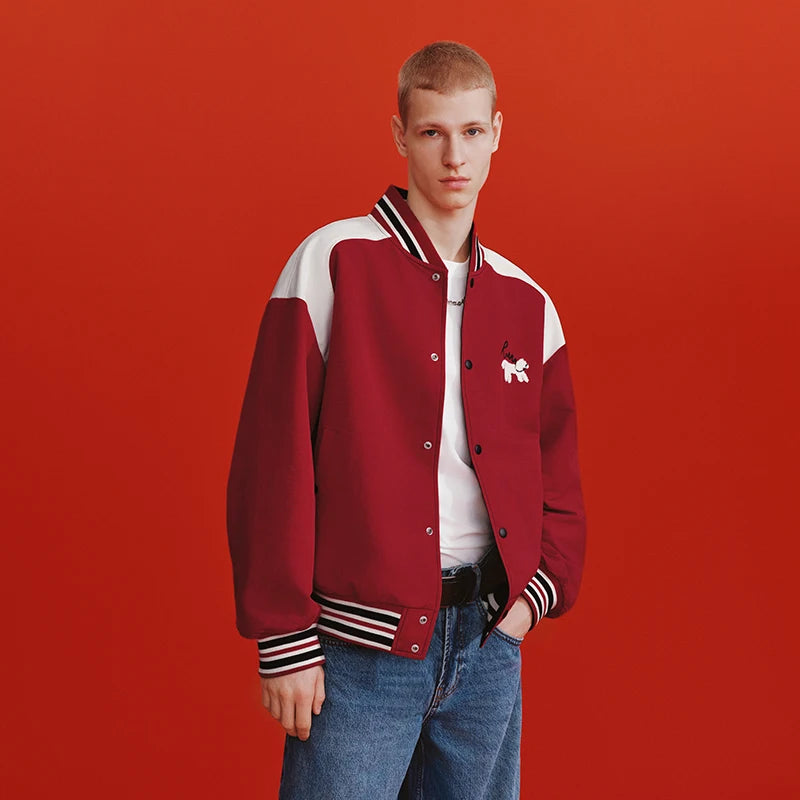 Semir Men Jacket 2026 Spring New Red Double Sided Wear American Retro Style Loose Baseball Casual Outdoor Tops
