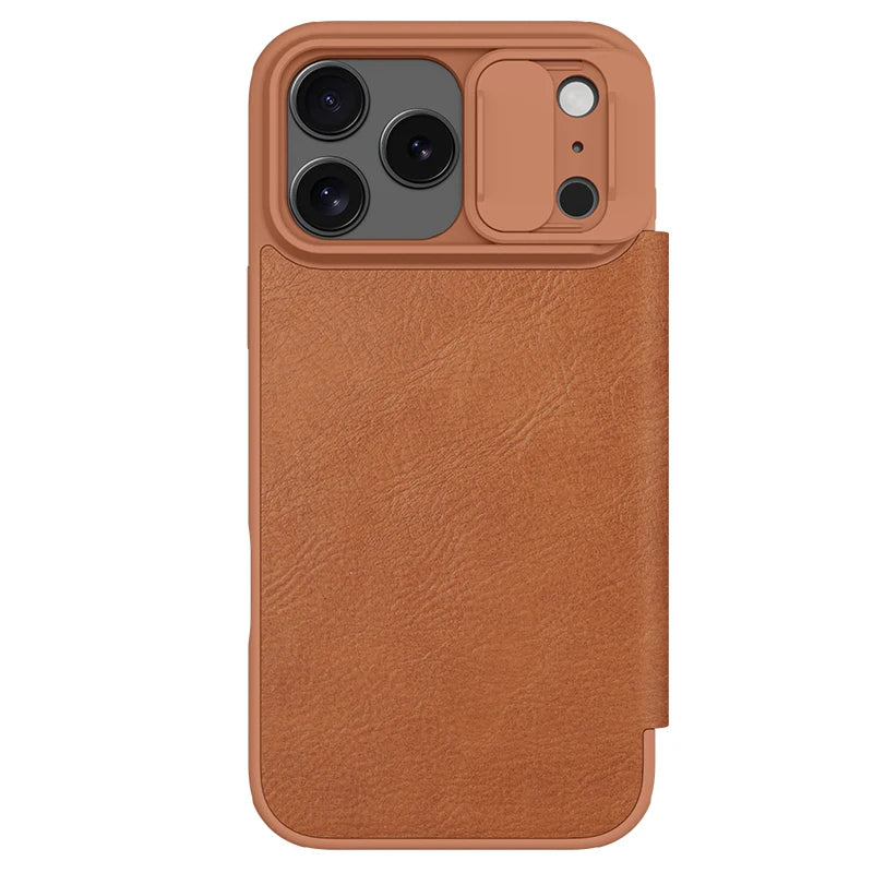 NILLKIN For iPhone 17 Pro Max Case Qin Pro Leather Flip Case Card Pocket for iPhone 17 Air for iPhone 17 Cover With Lens Holder
