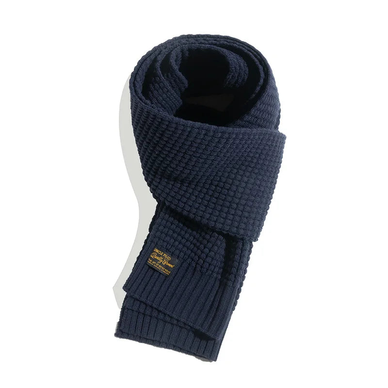 Maden Knitted Winter Scarf Men Striped Cotton Scarf Male Brand Shawl Wrap Knit Cashmere Bufandas Long Scarves