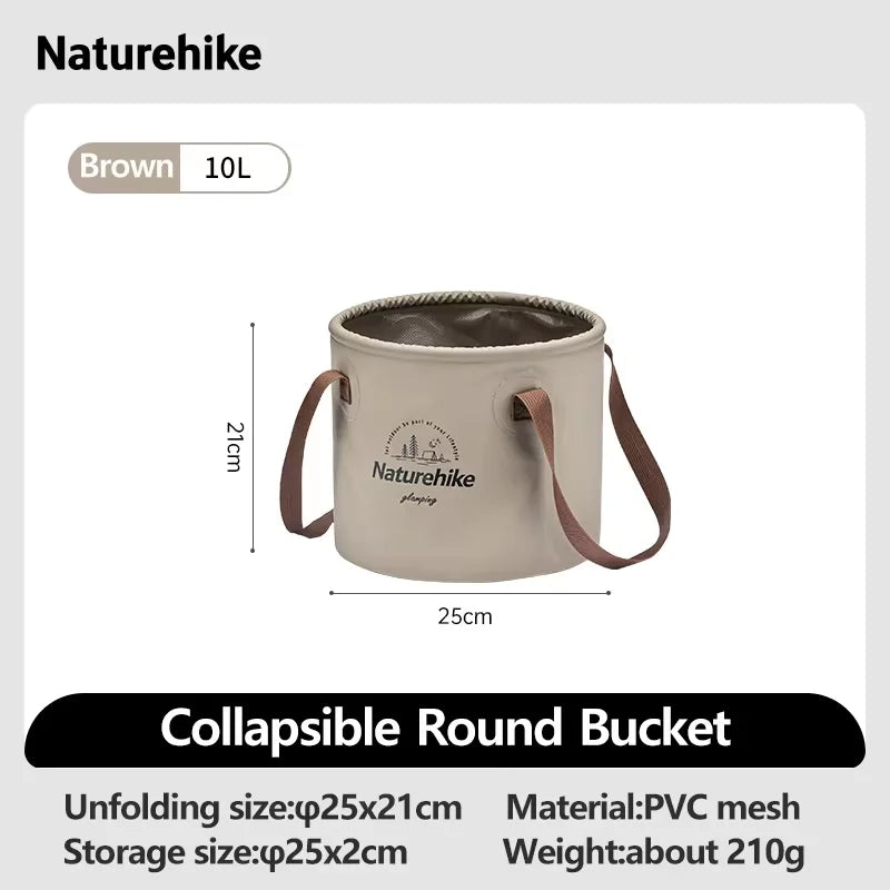 Naturehike Collapsible Waterproof Bucket Portable Outdoor Multifunctional Travel Folding Container Camping Hiking Storage Bag