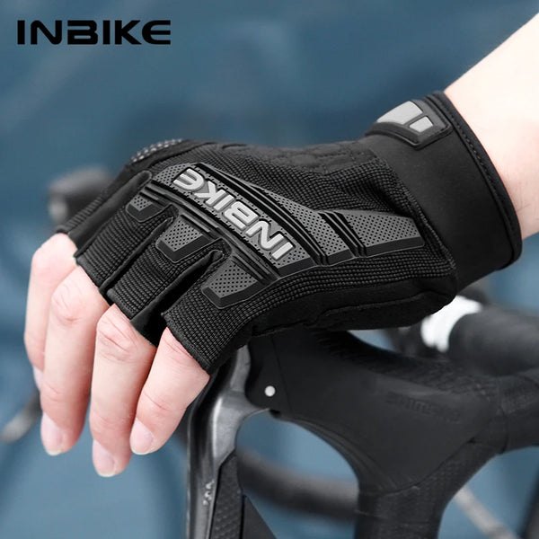 INBIKE Clearance Sale! Cycling Gloves Half Finger Anti-Shock Breathable Fingerless for Road Mountain Bike Gear with Gel Padding