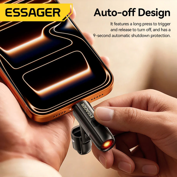 ភ្លើងបារីចល័ត Essager 2 ក្នុង 1 ប្រភេទ C ឧបករណ៍ផ្លុំខ្យល់ សុវត្ថិភាពក្រៅផ្ទះ ចល័តខ្នាតតូច USB-C អាដាប់ទ័រភ្លើងបារី