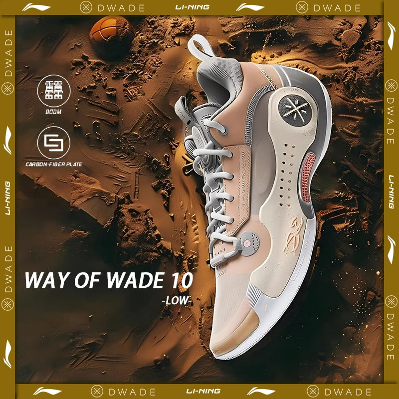Li-Ning Men's WAY OF WADE 10 LOW Professional Basketball Shoes Carbon Plate Cushion Support LiNing WOW 10 Sneakers ABAS083