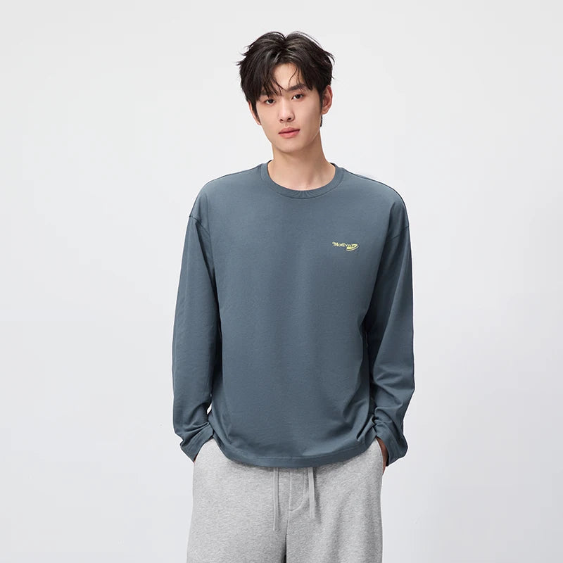 Semir Men Tshirt Long Sleeve Pet Graphic Moisture Wicking Quick Dry Crew Neck Casual Autumn Top Daily Wear 2026