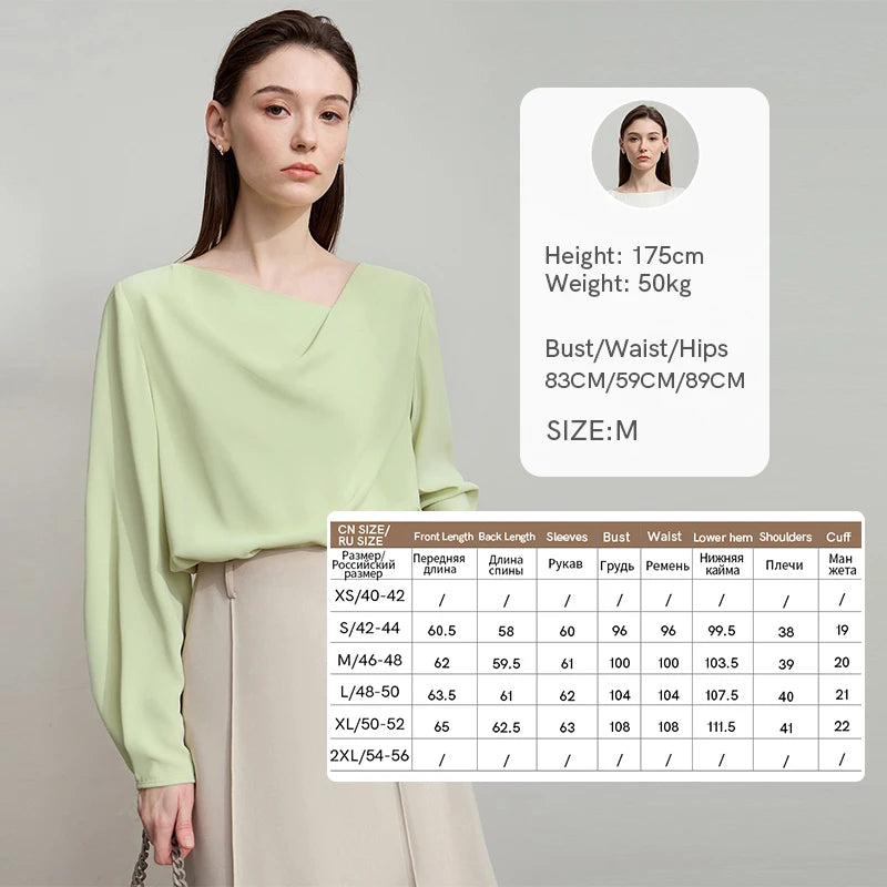 AMII 2026 Autumn Women Blouse Minimalism Solid Loose Simple Gentle Breeze Long-sleeve Office Lady Shirts Female Tops 12543062
