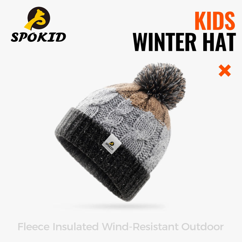 WRELS Merino Wool Knitted Hat Thick Warm Skull Cap Windproof Ear Protection Boys Girls Kids Winter Hiking Outdoor Skiing  Beanie