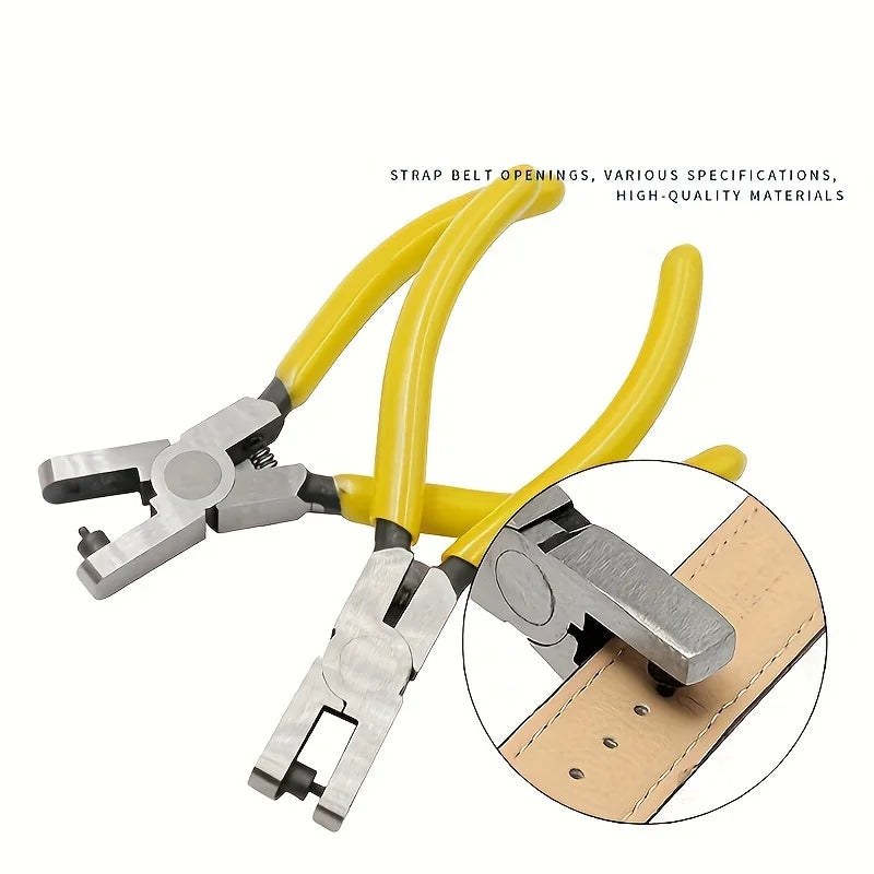 Precision 2mm Hole Punch Pliers - Durable Carbon Steel, Ideal for Watches, Belts, Shoelaces & Sandals - Leather punching pliers