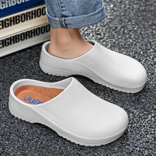 Couple Chef Shoes Four Seasons Waterproof  Anti slip Men's and Women's casual Business Work Shoes Fashion comfort Half EVA Shoes