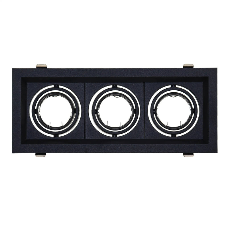 ចង្កៀងពិដាន LED រាងជារង្វង់ពីរជ្រុង JOYINLED អាចលៃតម្រូវបាន GU10 MR16 រន្ធដោតចង្កៀងសម្រាប់ដាក់ស៊ុមតង្កៀប