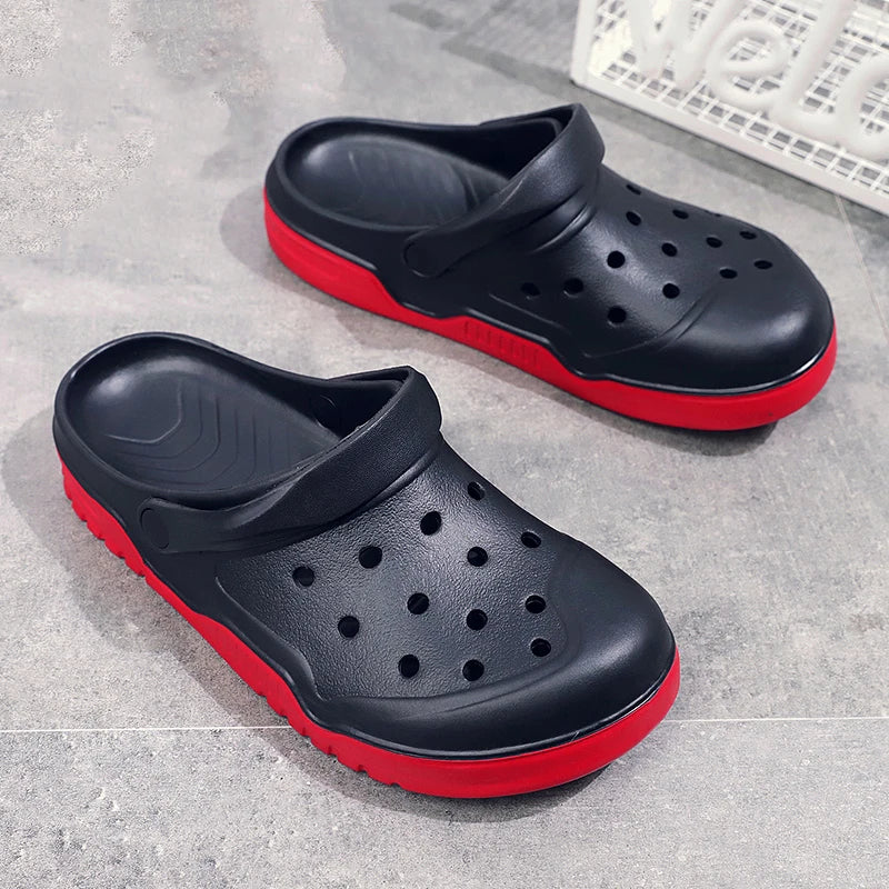Plus Big Size 50 51 52 53 54 Summer Rubber Sandals Men Clogs Garden Shoes Zuecos Hombre Cholas Man Clog Beach Shoes Wide Foot