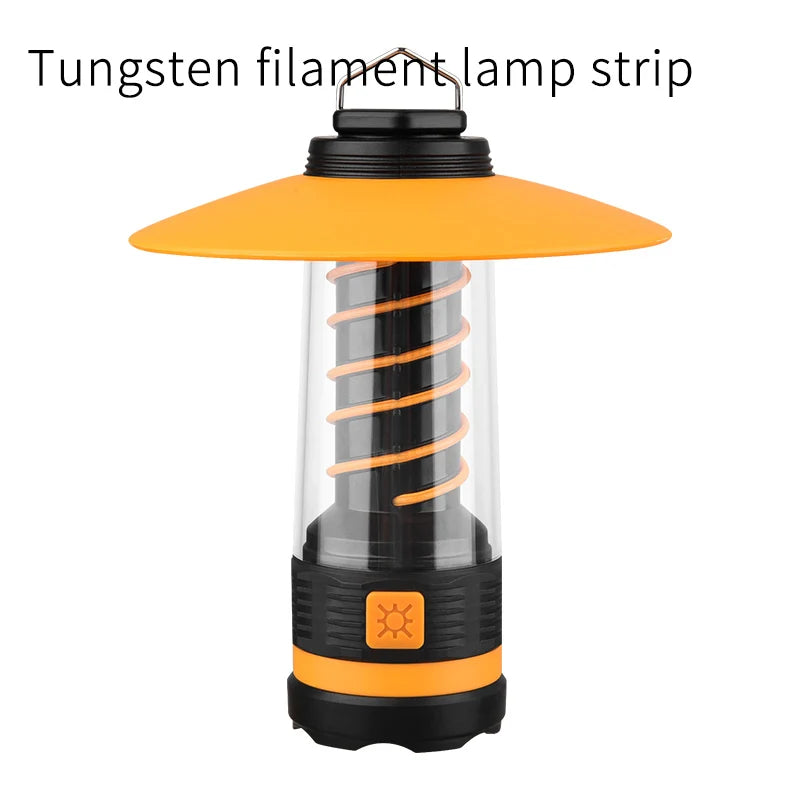 ចង្កៀងបោះតង់ LED ចល័តដែលអាចបន្ថយពន្លឺបាន ធន់នឹងទឹក សាកថ្មដោយ USB ភ្លើងសន្សំសំចៃថាមពលសម្រាប់ឧបករណ៍ក្រៅផ្ទះ សម្ភារៈបោះតង់ថ្មីៗ