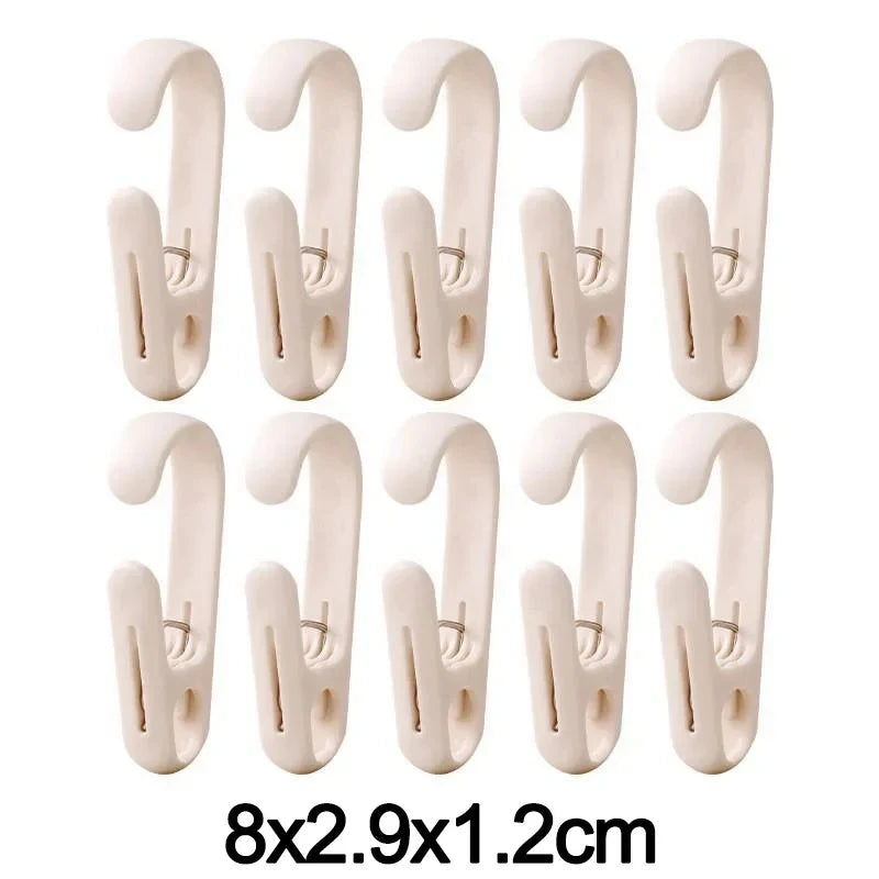 10pcs Multifunctional Clip Kitchen Storage Hook Curtain Clip Cosmetic Hanging Plastic Clip Home Storage Hook Wall Hook,bathroom