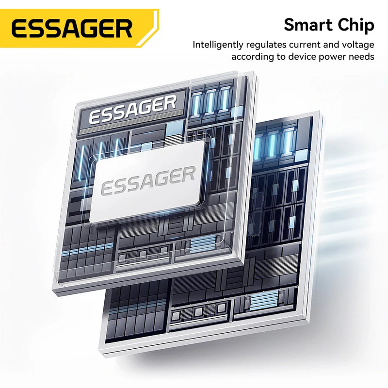 ខ្សែសាក Essager Car Spring USB C សម្រាប់ iPhone 14 13 12 11 PD សាកថ្មលឿន Type C ទៅខ្សែភ្លើងសម្រាប់ iPad Macbook ឌីជីថល DisplayPal