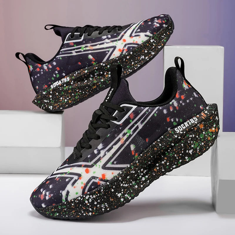 Mens Running Shoes 2025 New Luxury Design Lightweight Low Top EVA Cushioned Outsole Gym Training Daily Jogging Fashion Sneakers
