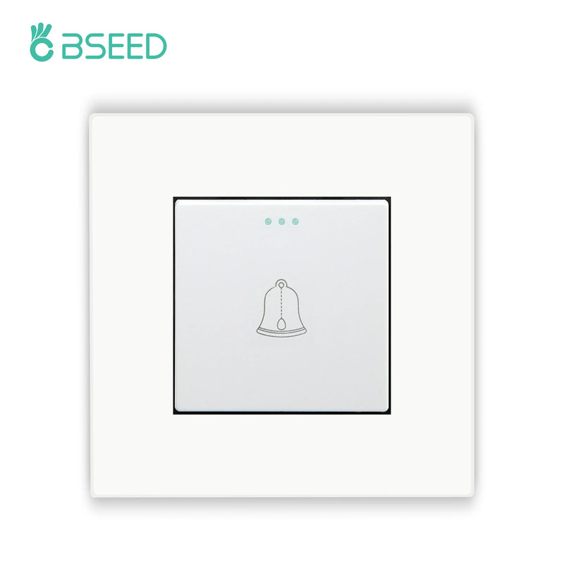 BSEED Mechanical Button Switch Doorbell Switch Automatic Rebound Switch for Door Plastic Frame 10A 220V
