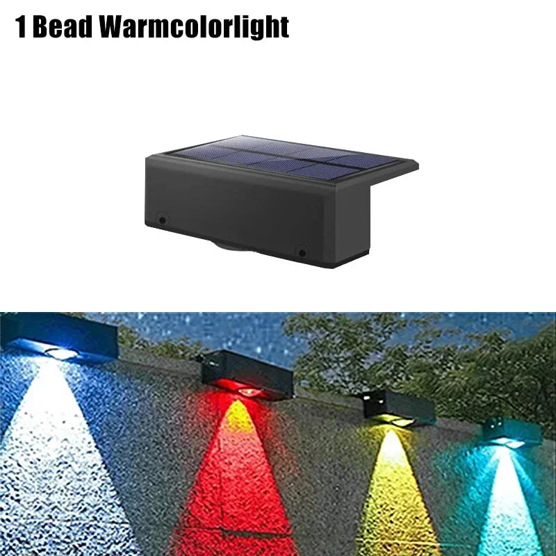 1/2/6 Pcs Outdoor Solar Wall Light Waterproof Fence Lamp Ultra Strong Spotlight Illumination for Garden Fence or Exterior Wall