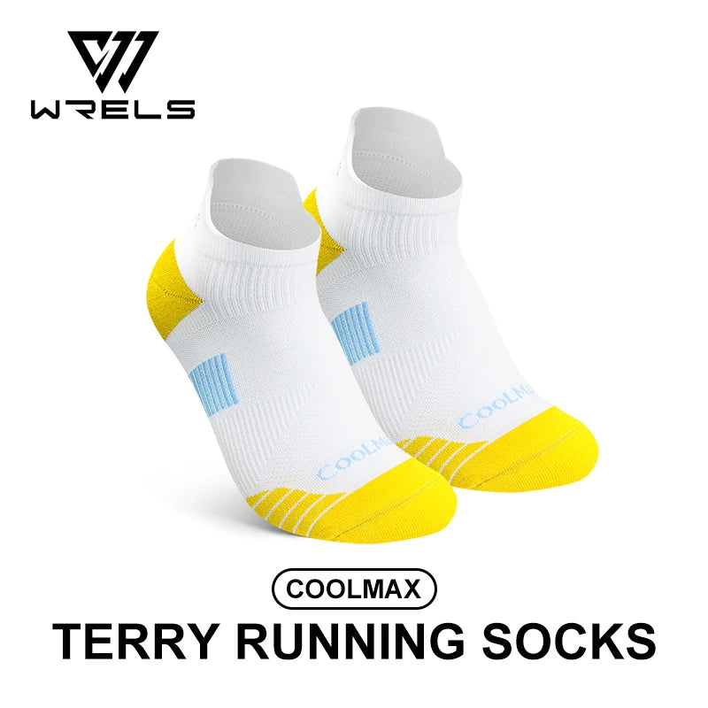 WRELS 1/2/3 Pairs Coolmax Ankle Socks Quick Dry Low Cut Running Socks Seamless Arch Support Hiking Cycling Athletic Socks