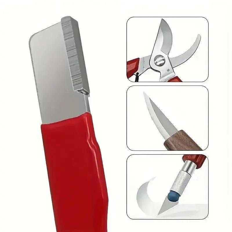 Precision Edge” Professional Kitchen Knife Sharpener - Tungsten and Diamond Ceramic Whetstone for All Blades, Including Garden S