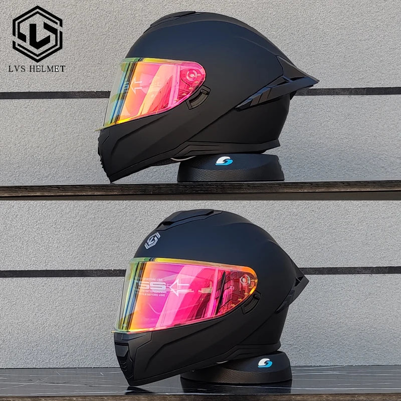 Motorcycle helmet, men's and women's dual mirror full face helmet, motorcycle sports car, all season full face helmet LVS-703