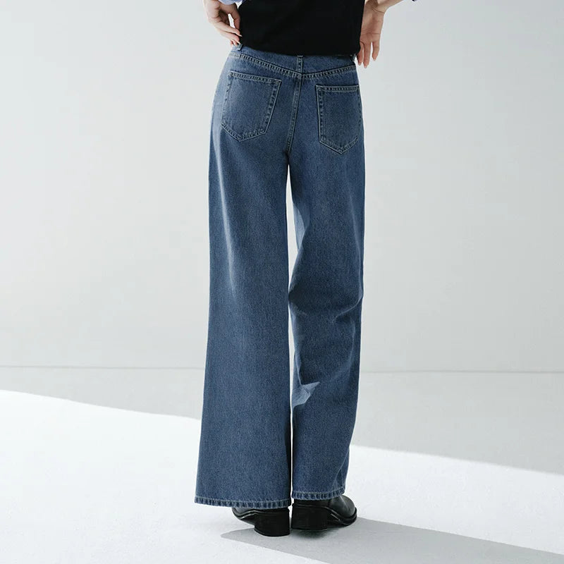 Semir Flared Denim Pants woman Spring Distressed Loose Slim Soft Comfortable Retro Slight Flare Casual Streetwear Trendy Women