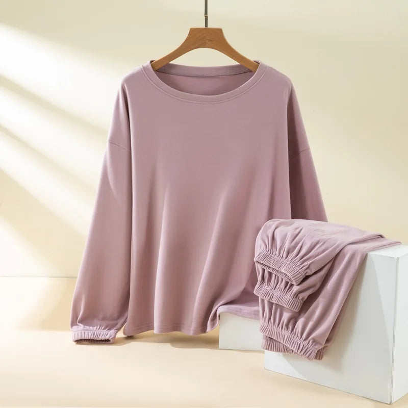 Pajama Woman Winter Hot De Velvet Warm Sleepwear For Sleeping Clothes Thick Fleece Home Suit Long Sleeve Nightwear Pijama Set