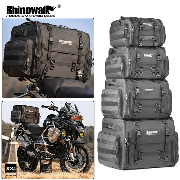 កាបូបដាក់ឥវ៉ាន់ក្រោយម៉ូតូ Rhinowalk ទំហំ 19-80 លីត្រ អាចពង្រីកបានសម្រាប់ដាក់គ្រឿងបន្លាស់ម៉ូតូ 1 ដុំ