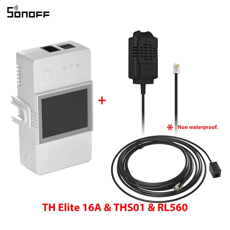 SONOFF TH Elite 16A/20A Smart Temperature & Humidity WiFi Switch Dry Contact Real Time Monitoring via eWeLink Alexa Google