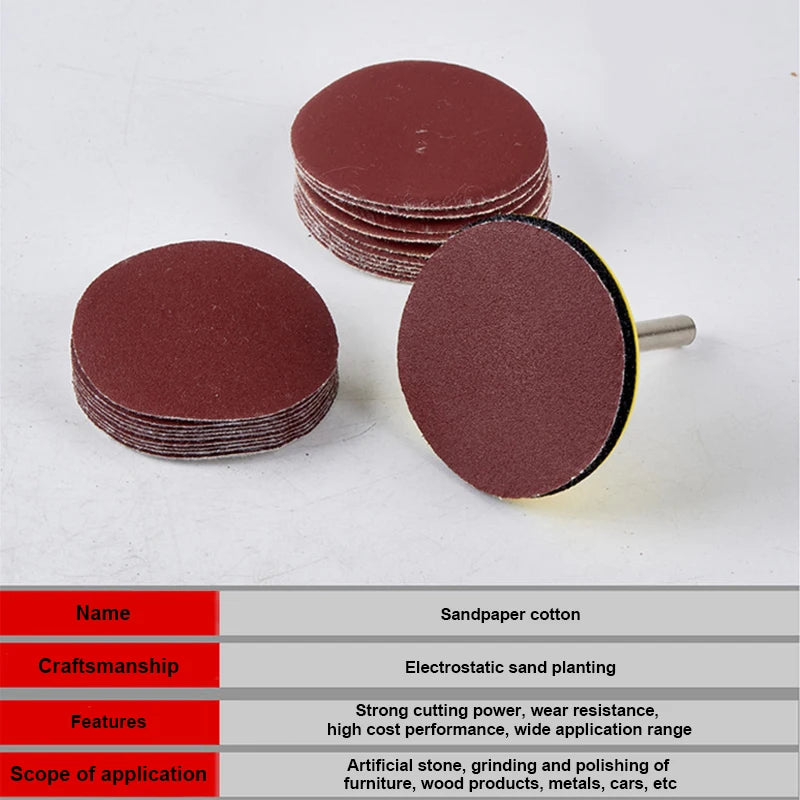 SEAMETAL 120Pcs 50mm Sandpaper Assortment 60-3000 Grit Sanding Disc Pad Set 2Inch with Disk Pole Cushion Car Accessories