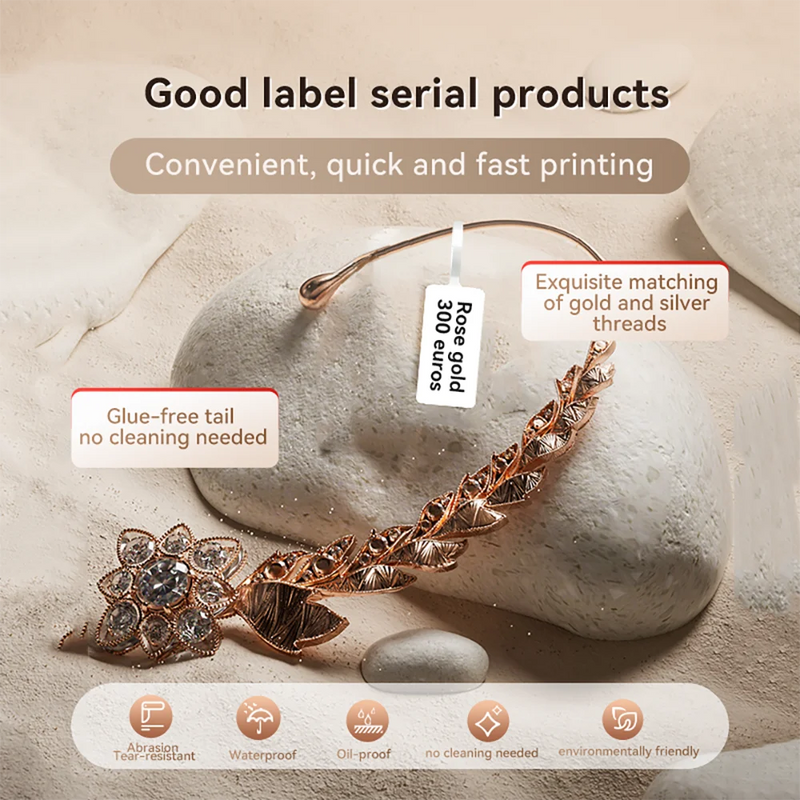 NIIMBOT B1/B21 Jewelry Label Printer Self Adhesive DIY Self-Adhesive Jewelry Necklace Bracelet Ring Price Tag for Bussiness