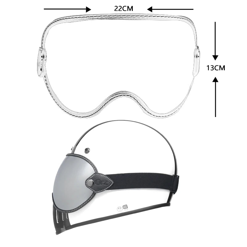 ORZ retro helmet goggles four 3/4 helmet bubble full face all season goggles motorcycle semi covered helmet lens