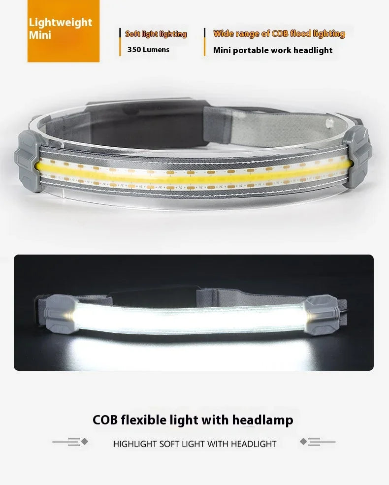 ភ្លើងមុខ LED ខ្នាតតូចពហុមុខងារអាចសាកបាន Cob ដំណើរផ្សងព្រេងក្រៅផ្ទះនេសាទពន្លឺភ្លឺពិល