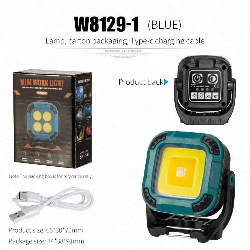 ភ្លើងពិលចល័ត LED ភ្លើងការងារ ភ្លើងជួសជុលរថយន្តបង្វិលបាន 180 ដឺក្រេ ភ្លើងពិលសាក USB