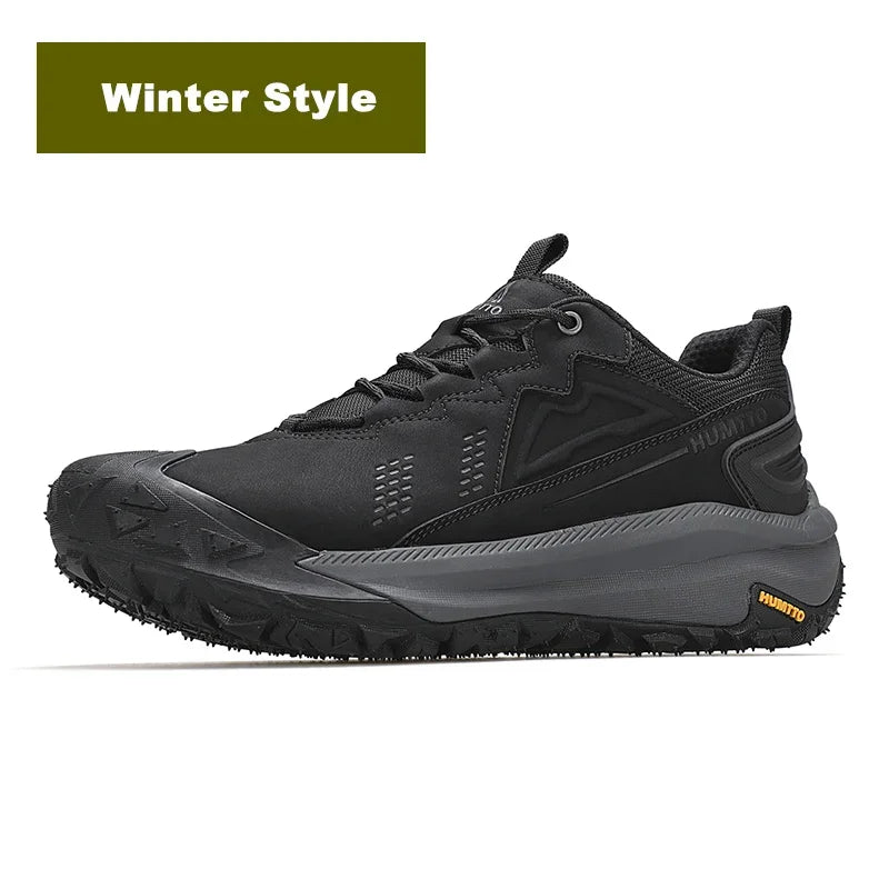 HUMTTO Breathable Trekking Shoes for Men Outdoor Men's Sports Shoes Non-slip Hiking Boots Leather Safety Walking Sneakers Man