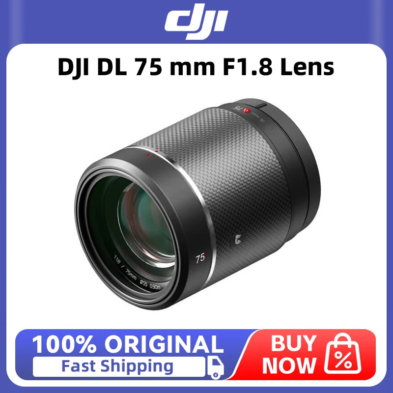 DJI DL 75 mm F1.8 Lens The DJI DL 75 mm F1.8 full-frame medium telephoto lens is designed for 8K cinematography