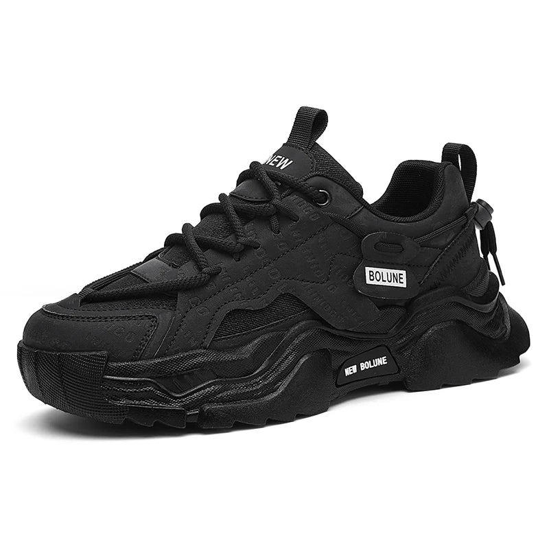 Mens Running Shoes 2026 New Classic Soft Leather Cosy Breathe Thick Sole Anti Slip Fashion Versatile Casual Commuting Sneakers