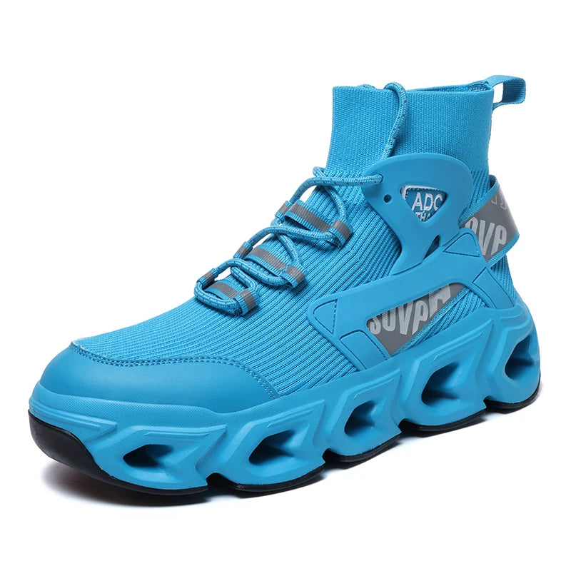 Mens Sports Shoes 2025 New High Top Thick Sole Trendy Casual Sneakers Cosy Wear-resistant Outdoor Running Shoes for Men