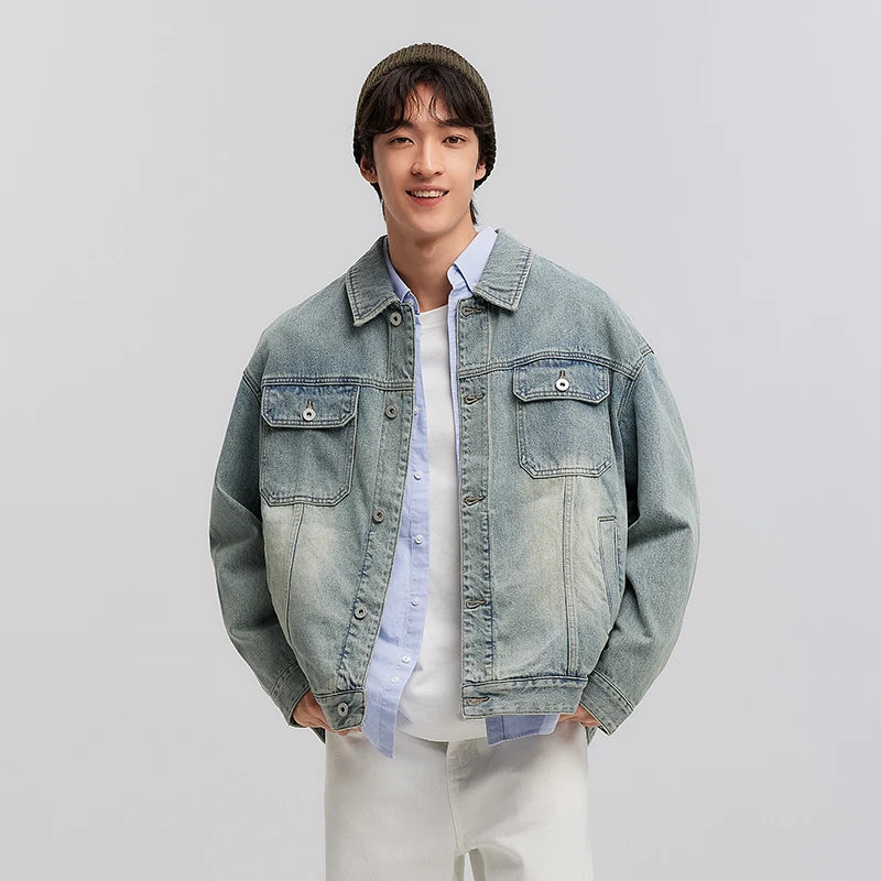 Semir Workwear Denim Jacket Retro Style Soft Texture Men Spring Casual Fashion Trend Comfortable Loose Fit StreetStyle New 2026