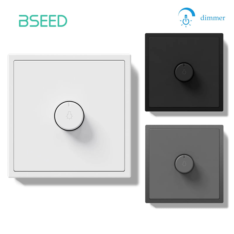 BSEED Light Dimmer Switch Rotary Knob Dimmer Switch Adjustable Brightness Controller Plastic Frame Button LED Bulb Dimmer Switch