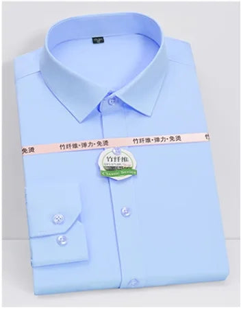 White Men Twill Long Sleeve Shirt,Single Breasted Lapel Asian Size Shirts,Wedding/Business/Office/Casual Tops Camisas,M-8XL 9XL