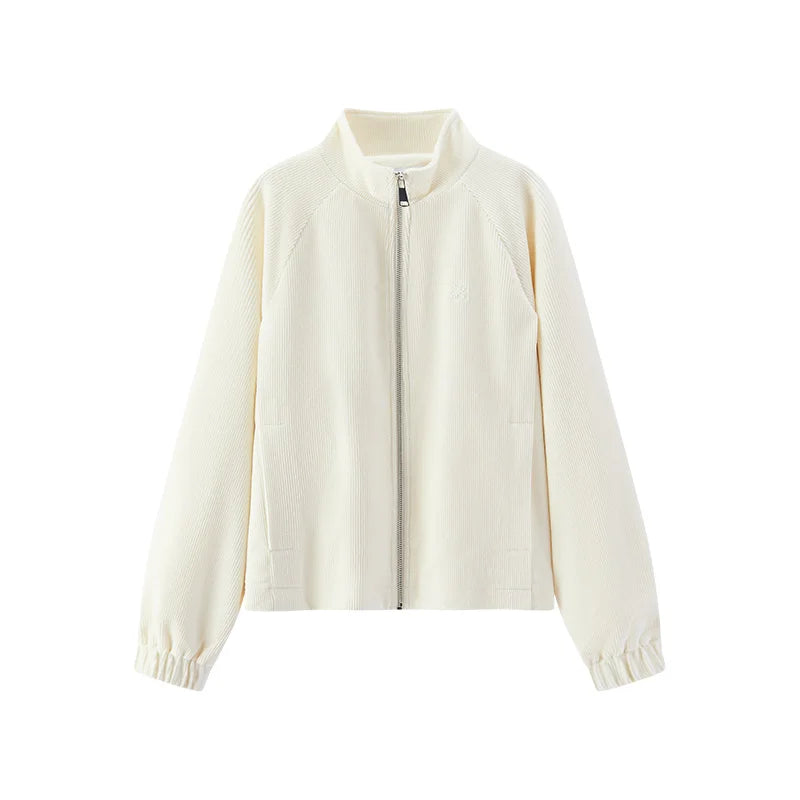 Semir Women Jacket Chenille Texture Loose Raglan Sleeve Stand Collar Slim Look 2026 Autumn Casual Style Soft Outerwear
