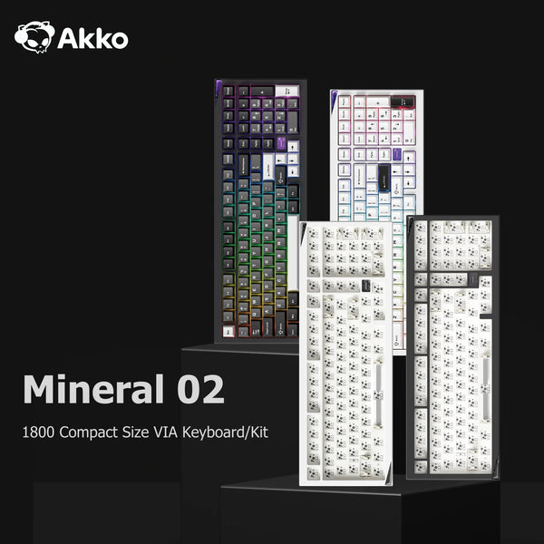 Akko Mineral 02 Keyboard/Barebone Kit Aluminum 102 Keys VIA RGB Hot Swap Tri-mode Wireless Custom Mechanical Keyboard/Kit Gasket
