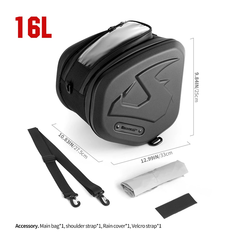 Rhinowalk Motorcycle Scooter Tunnel Bag Waterproof Hard Shell Underbone Bag For Honda PCX/NSS AMAHA NMAX KYMCO BMW