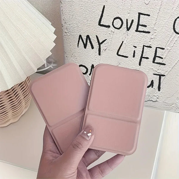 1pc Foldable Mini Makeup Mirror, Portable, Student Dormitory Desktop Standing Cosmetic Mirror For Daily Use.makeup mirror.