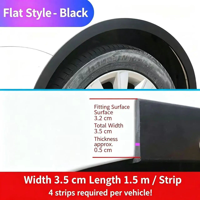 Universal Carbon Fiber Car Fender Flares Self-Adhesive Rubber Wheel Eyebrow Anti-Scratch Anti-Collision Protector Trim Strip