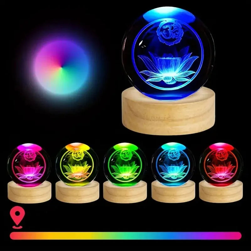 4pcs LED Wood Display Base Round USB Light Stand for Crystal Glass Resin Art Ornament Wooden Night Lamp Base LED Light Stand