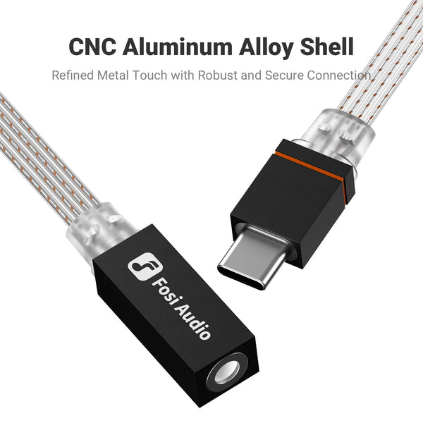 ឧបករណ៍ពង្រីកសំឡេងកាស Fosi Audio D2 USB DAC ធ្វើពីអាលុយមីញ៉ូម គាំទ្រអាដាប់ទ័រ USB-C ទៅ 3.5mm បញ្ចូលមីក្រូហ្វូន បន្ទះឈីប CX31993