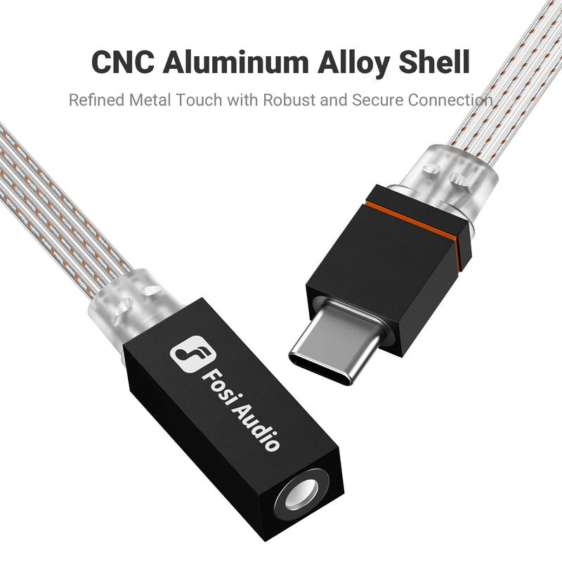 ឧបករណ៍ពង្រីកសំឡេងកាស Fosi Audio D2 USB DAC ធ្វើពីអាលុយមីញ៉ូម គាំទ្រអាដាប់ទ័រ USB-C ទៅ 3.5mm បញ្ចូលមីក្រូហ្វូន បន្ទះឈីប CX31993