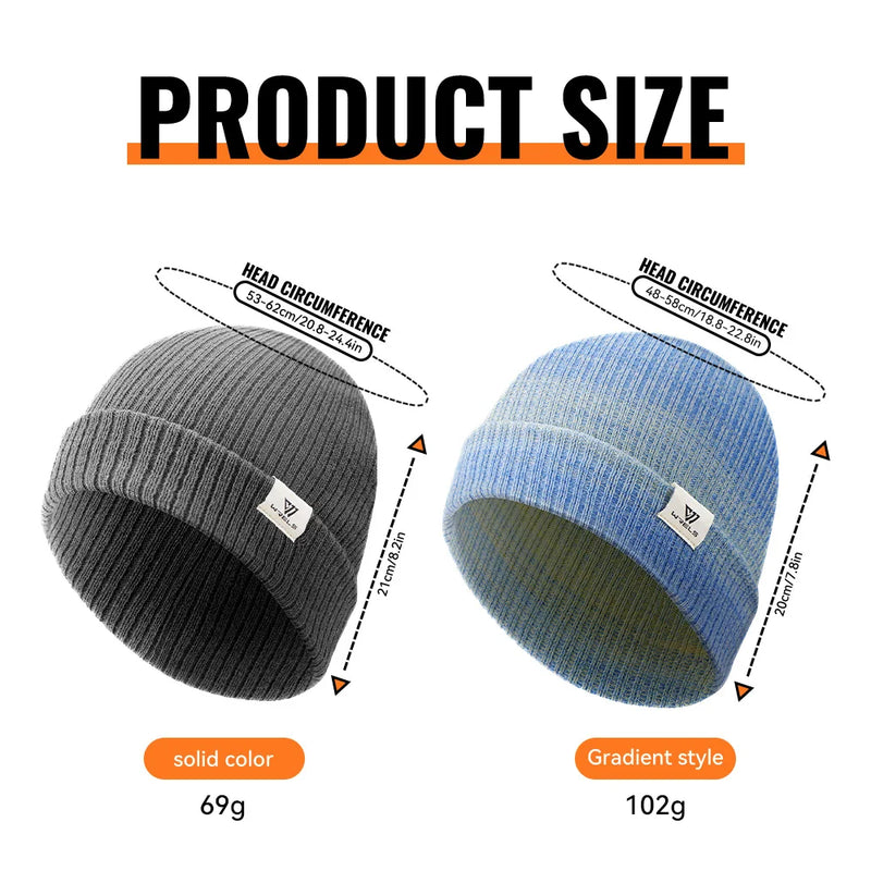 WRELS Winter Beanie Hat for Men Women Warm Knitted Fashion Soft Windproof Watch Cap Skiing Outdoor Sports Thermal Warm Skull Cap