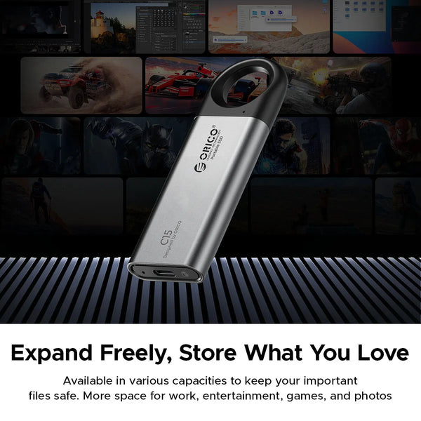 ORICO 1TB External SSD Up to 150MB/S Hanging Hole Design Portable Solid State Drive Storage PSSD for Tablets Laptops C15